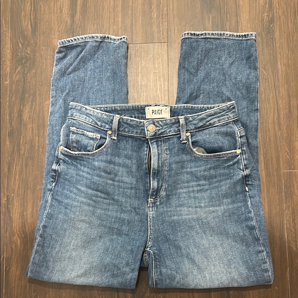 PAIGE Blue Straight Leg Jeans Classic Style